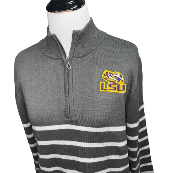Gameday Couture Women's M Medium 1/4 Zip Knit Sweater LSU Louisiana State - Picture 2 of 8